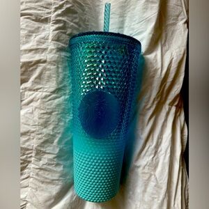 Light blue studded Starbucks tumbler